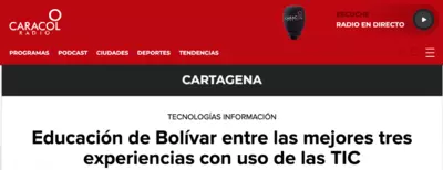 Educación de Bolívar entre las mejores tres experiencias con uso de las TIC